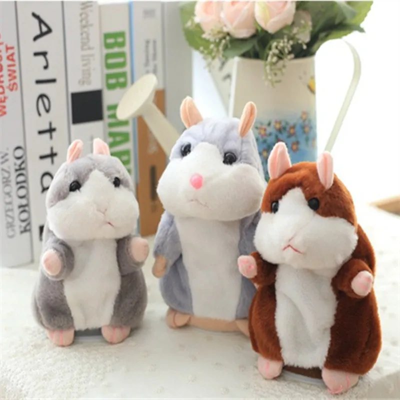18CM One Piece Talking And Walking Stuffed Hamster Plush Toy Cartoon Cute Speak Sound Record Educational For Kids | Игрушки и хобби