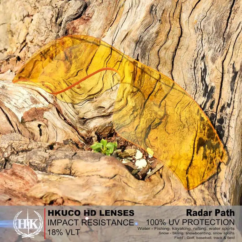 Transparent Yellow HKUCO для Оукли Радар Путь поляризованные Сменные линзы-не включает рамку - Цвет линз: Transparent Yellow