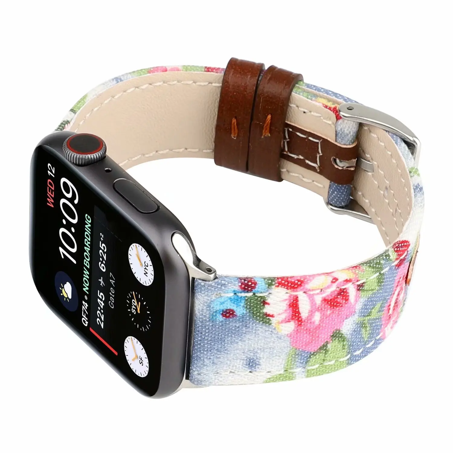 Высококачественный кожаный ремешок на петлях для Apple Watch band 4 44/40 мм джинсовый