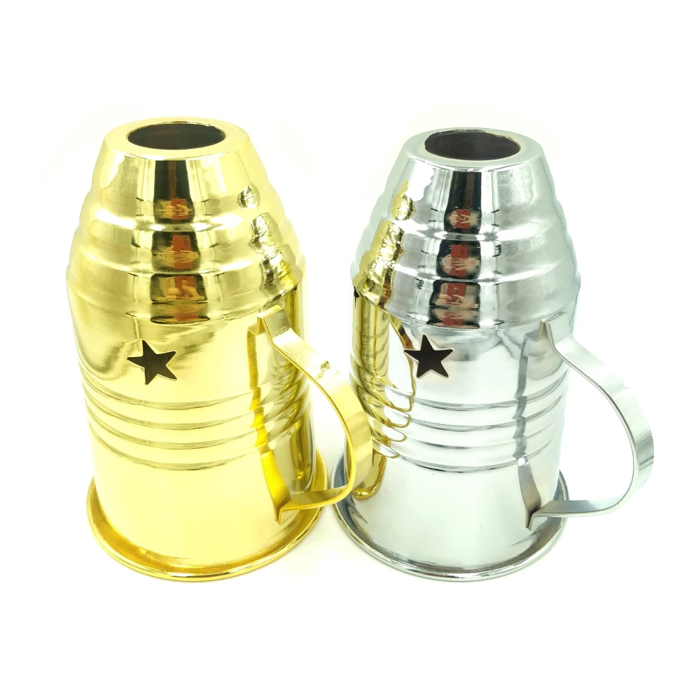 1 шт. золотой и серебряный металлический чехол для кальяна с ручкой ветрозащитная