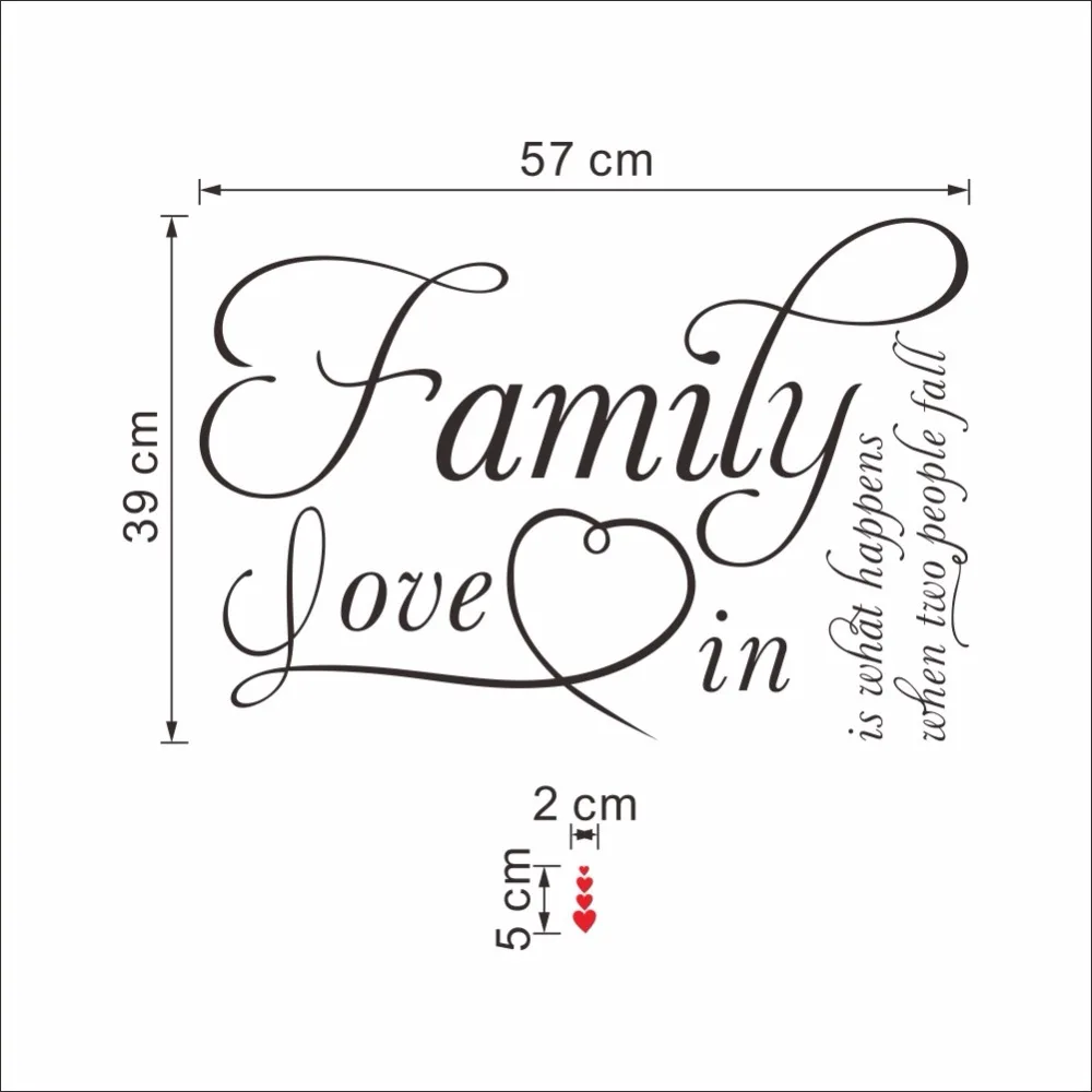 Черный Цвет о &quotFamily Love&quot Цитата настенные наклейки для гостиной настенный Декор