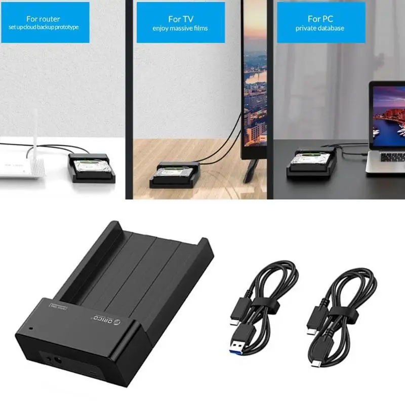 ORICO 6518C3-G2 2.5/3.5 inch SATA 10Gbps USB 3.1 Gen2 Type-C HDD SSD Dock HDD Docking Station For max 12TB 2.5