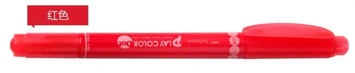 Tombow WS-PD двухконцевая водная цветная маркерная ручка Круглый кончик играть цвет 12 цветов точка Япония - Цвет: Red