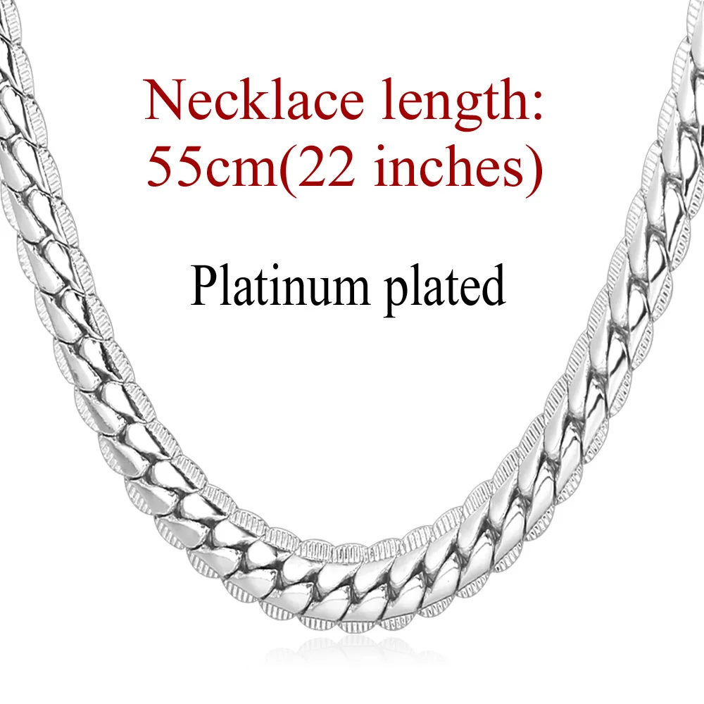 platinum plated 22in Мужское ожерелье в стиле панк, Черное золото, кубинское ожерелье s, мужское Ожерелье t, ювелирные изделия N739G - Окраска металла: platinum plated 22in