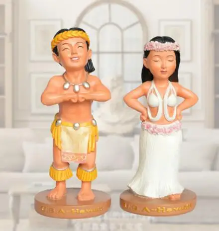 Hawaiian grass skirt dress model figurines of exotic displays 1 pair traditional Mexican costumes men women home decoration | Дом и сад