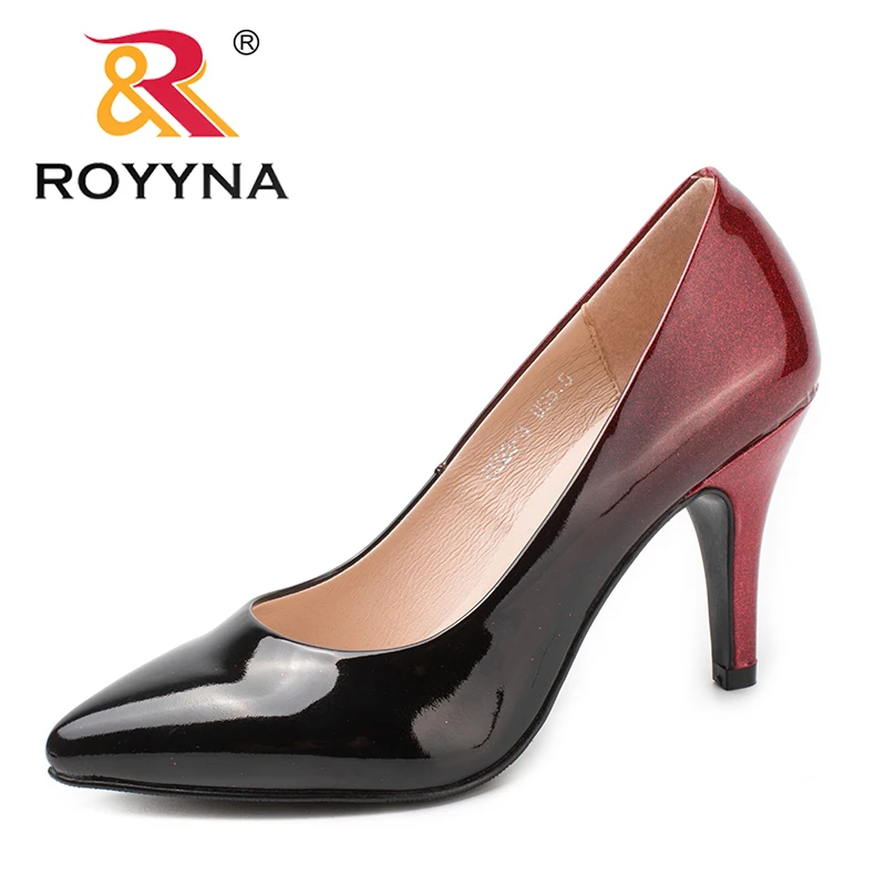 Новое поступление модные стильные женские туфли лодочки ROYYNA с острым носком