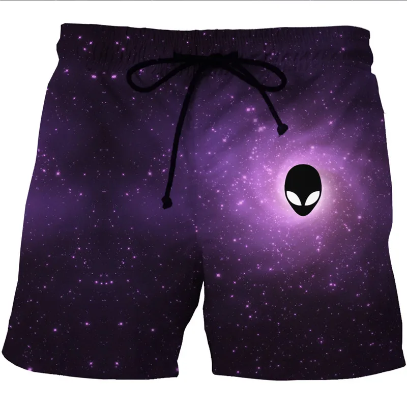 Новое поступление мужские шорты летние звездное небо Alien Beach Homme бермуды короткие