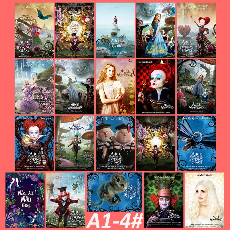 A1-4# Alice in Wonderland 20/pcs PVC Series Sticker Home Decor Fridge Styling Wall Travel Suitcase Graffiti Stickers | Дом и сад