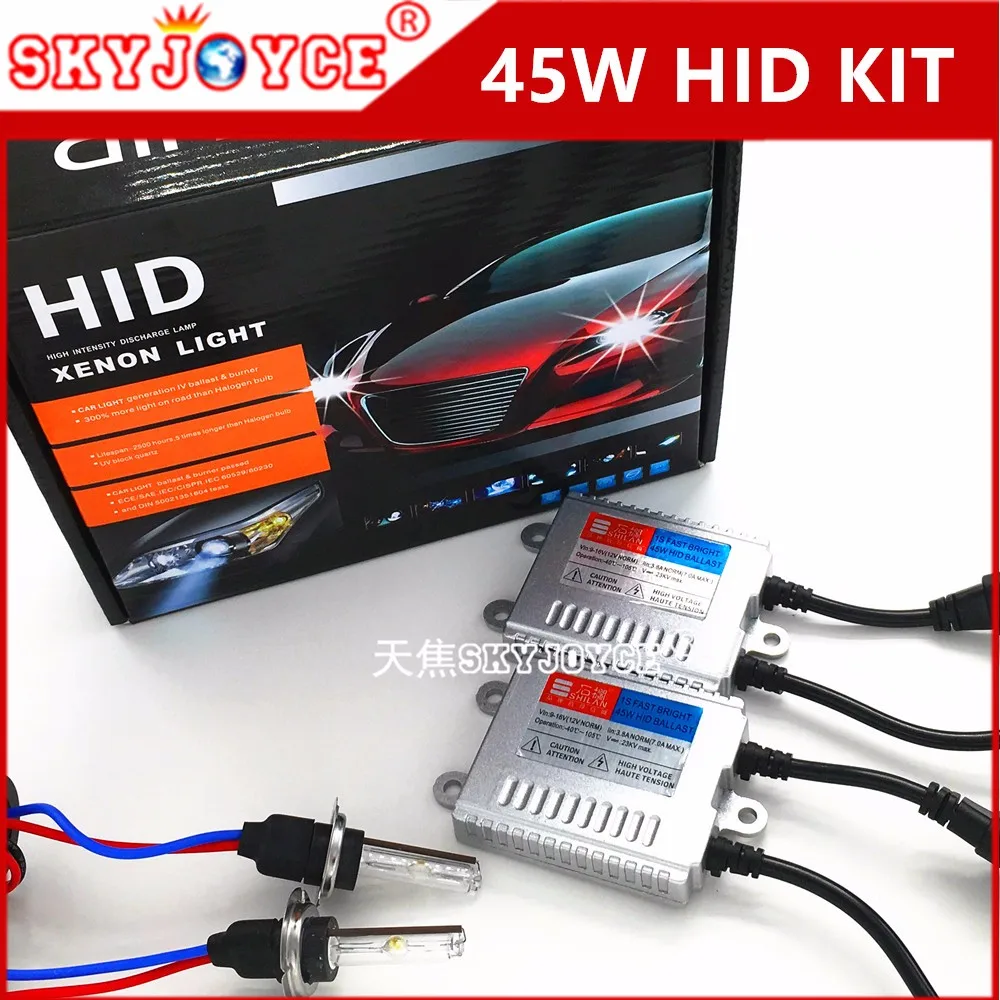 Быстрый Яркий ксеноновый hid комплект H7 H8 H11 880/1 H27 9005 9006 H3 H1 hid конверсионный комплект 45 Вт 3000 K-8000 K для cnlight hid Замена