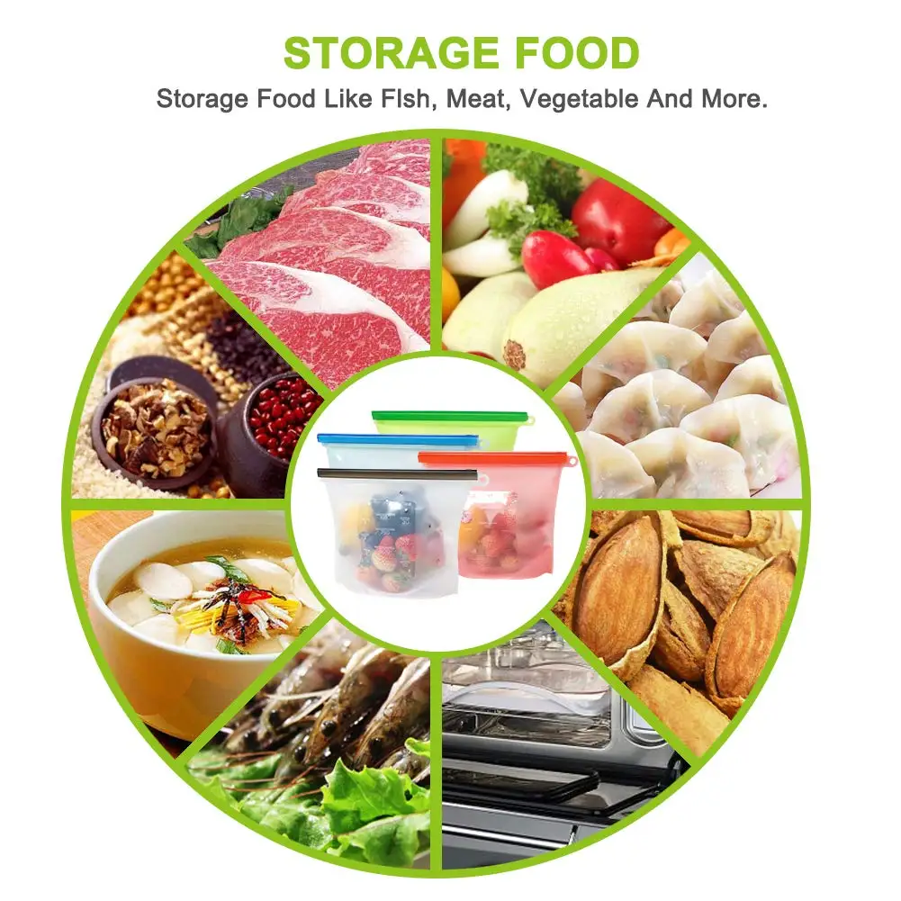 Многоразовые силиконовые вакуумные пакеты для хранения продуктов, контейнеры для хранения фруктов, мяса, молока, пакет для холодильника Ziplock, кухонный Органайзер