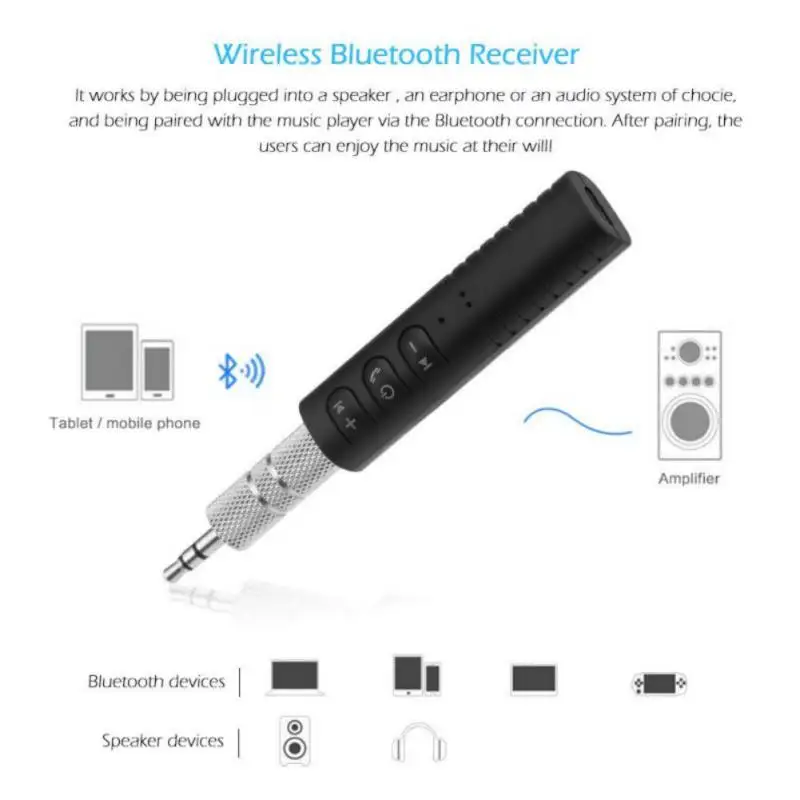 Mini 3.5mm Jack Bluetooth Car Kit Handsfree Music Audio Receiver Adapter Auto AUX for Speaker Headphone CarNew New | Автомобили и