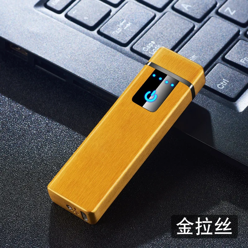 USB зарядка Электронная Зажигалка Мини двойная дуговая LED сенсорный сенсор