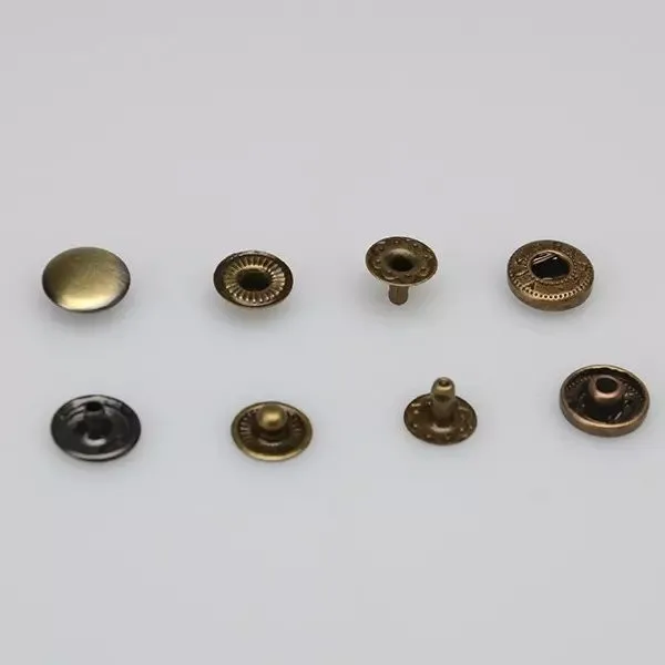 15 mm Snap Fasteners/Popper Press Stud Sewing Leather Button Antique Brass