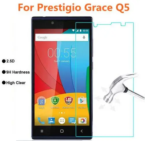 2 шт. для Prestigio Grace Q5 защитная пленка из закаленного стекла Защитная оригинальная 9H