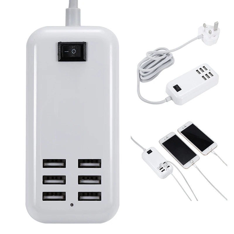 6 Порты USB зарядное устройство для iPhone iPad samsung несколько стены зарядки ЕС США