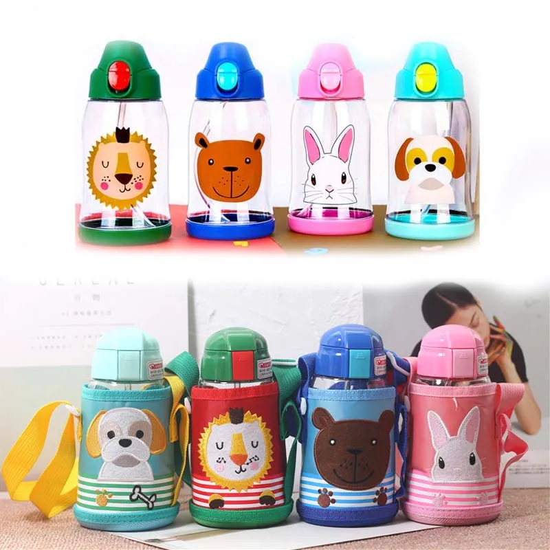 Бутылки для воды с крышкой и соломинкой портативный Детский шейкер спорта