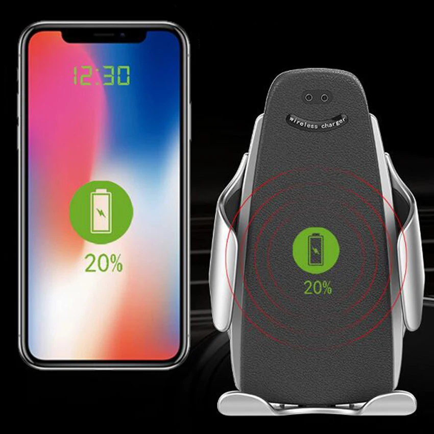 Новый S5 автоматический зажим Беспроводной автомобиля Зарядное устройство