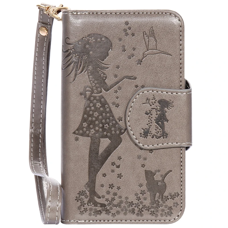 Мода Мультфильм Pattern Флип Кожаный Снаряд Чехол Для Телефона 9 Карт держатели