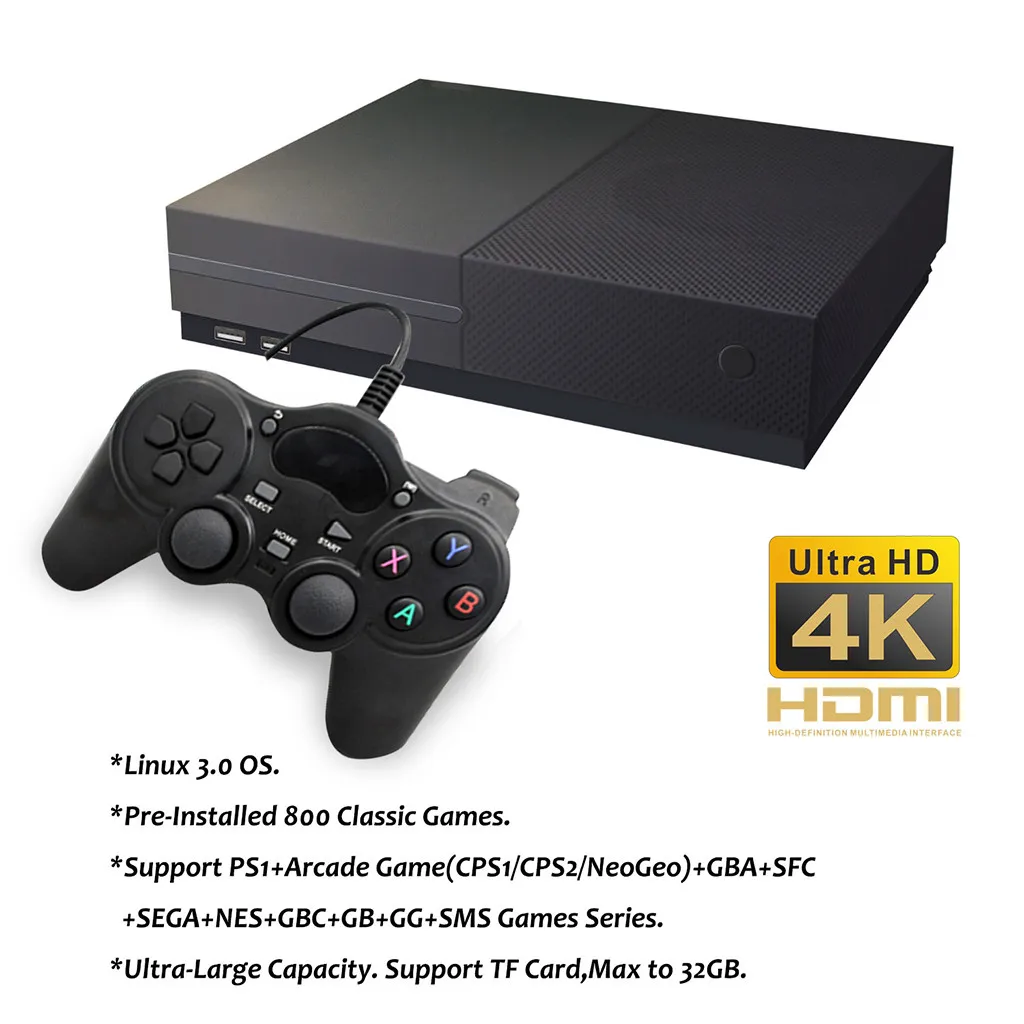 Портативная Ретро Игровая приставка 4 K HDMI джойстик 800 классические игры HD видео 2 шт. Джойстики Игровые приставки