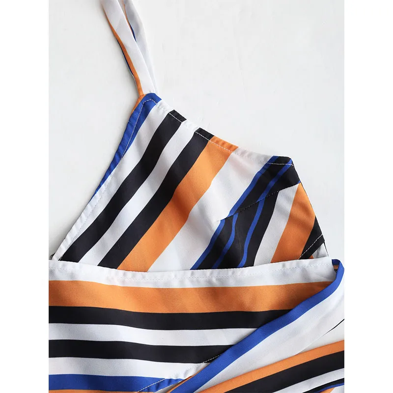 2019 Женский Повседневный жилет в полоску из двух частей + длинные штаны костюм