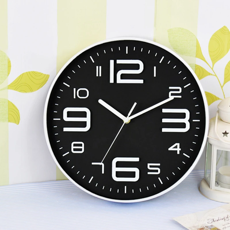 Стерео бесшумные настенные часы для гостиной кварцевые карманные | Дом и сад