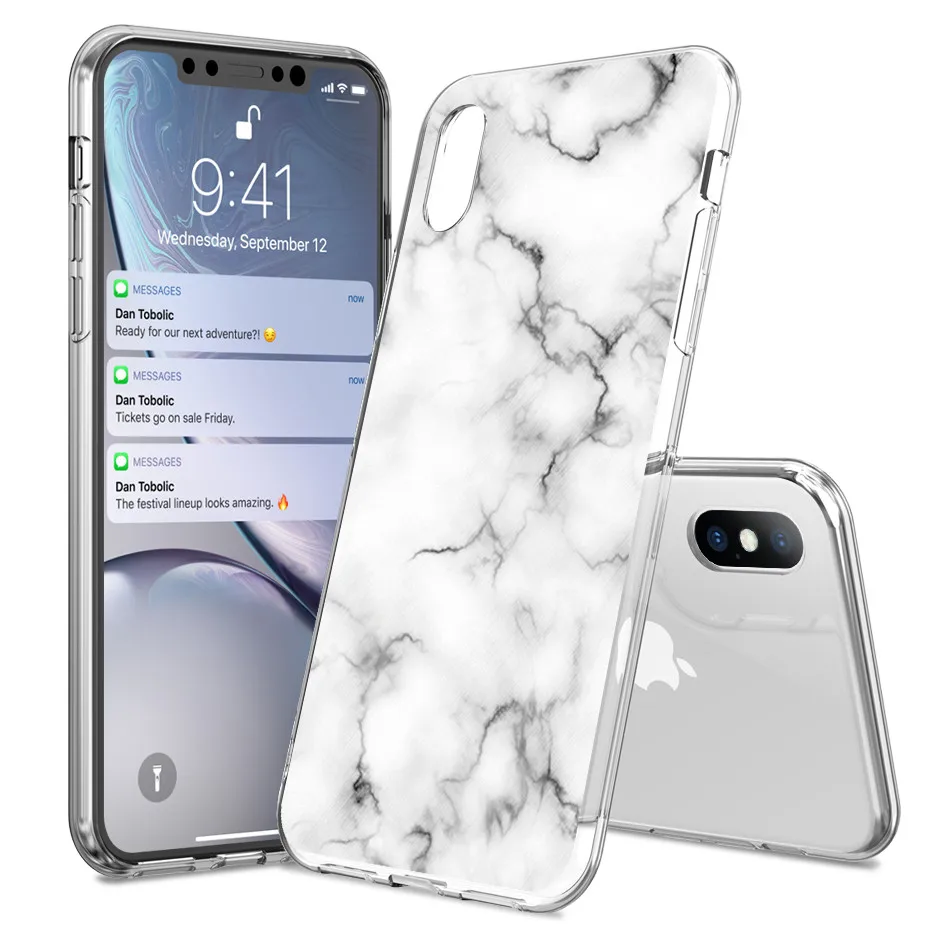 Чехол для телефона Ottwn для iPhone X, XS, XR, Xs Max, 5, 5S, SE, 6, 6 S, 7, 8 Plus, прозрачный, с мраморным принтом, мягкий, ТПУ, силиконовый, прозрачный чехол