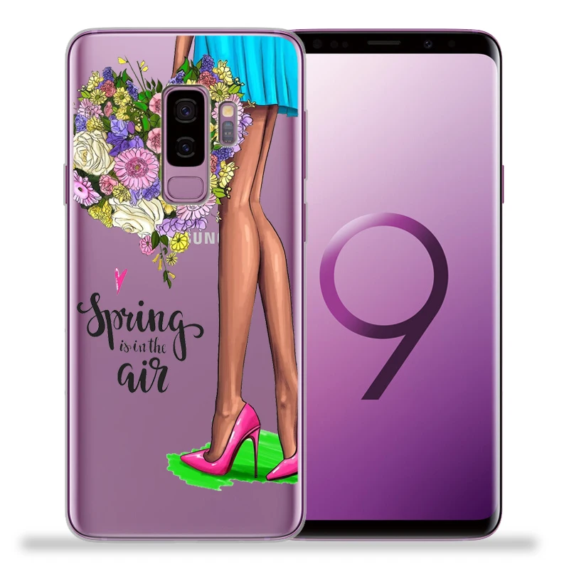 Модный женский цветочный чехол на высоком каблуке для Samsung Galaxy S9 S8 S10 Plus S7 S6 Edge Lite