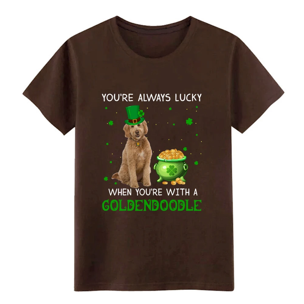 Всегда Lucky When You_re с Goldendoodle T shi футболка персонализированный хлопок плюс размер 3xl