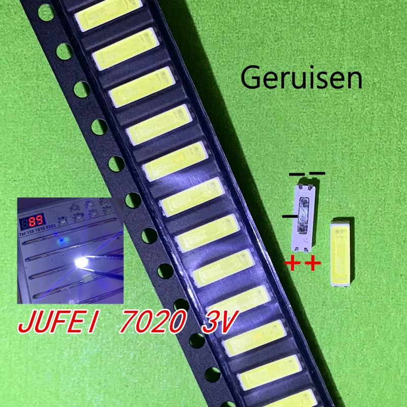 3000 шт./лот Jufei SMD LED 7020 3 в 0 7 Вт 240 мА холодный белый 10000-13000K для подсветки телевизора |