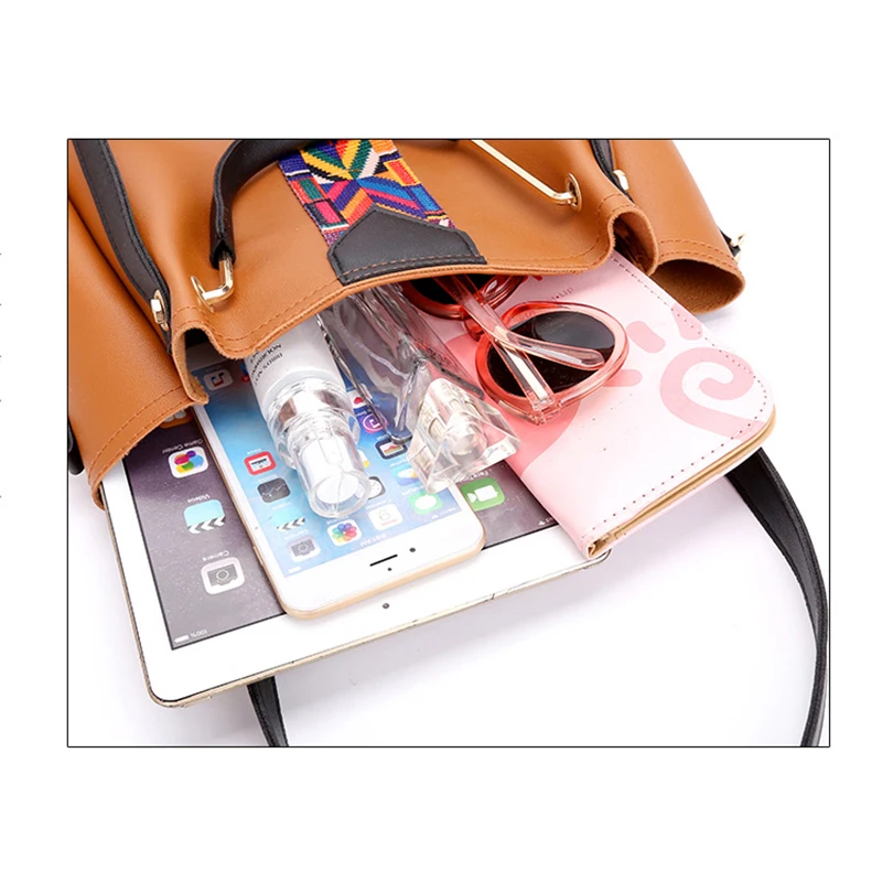 Модная женская сумка из композитного материала 4 шт. на ремне через плечо