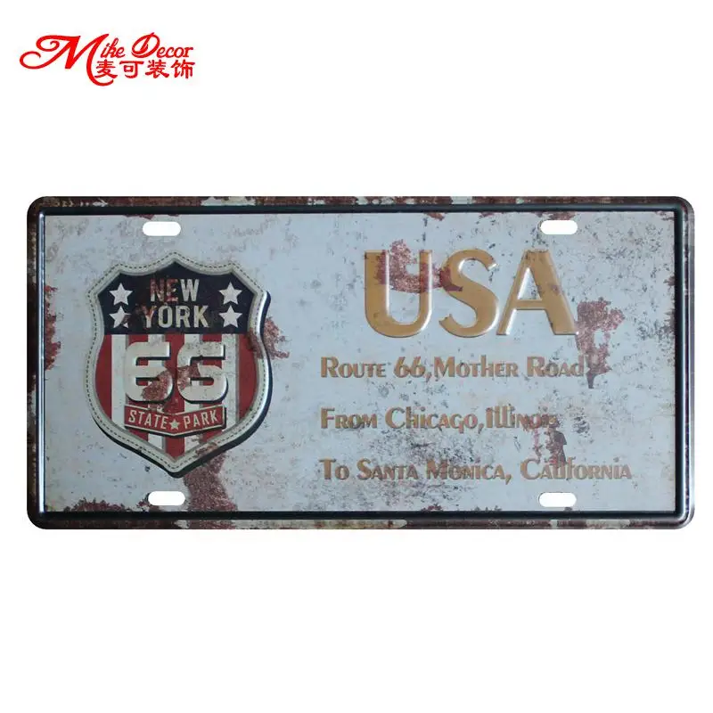[Mike86] Винтаж США 66 картины для украшения стен Ретро подарок ремесло жестяная
