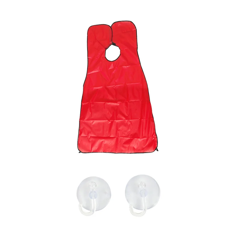 red apron Pongee, фартук для бритья бороды, нагрудник, триммер, держатель для бритвы, держатель для бритья, фартук для бритья, держатель для бритвы, органайзер для ванной комнаты, подарок для мужчины - Цвет: red apron