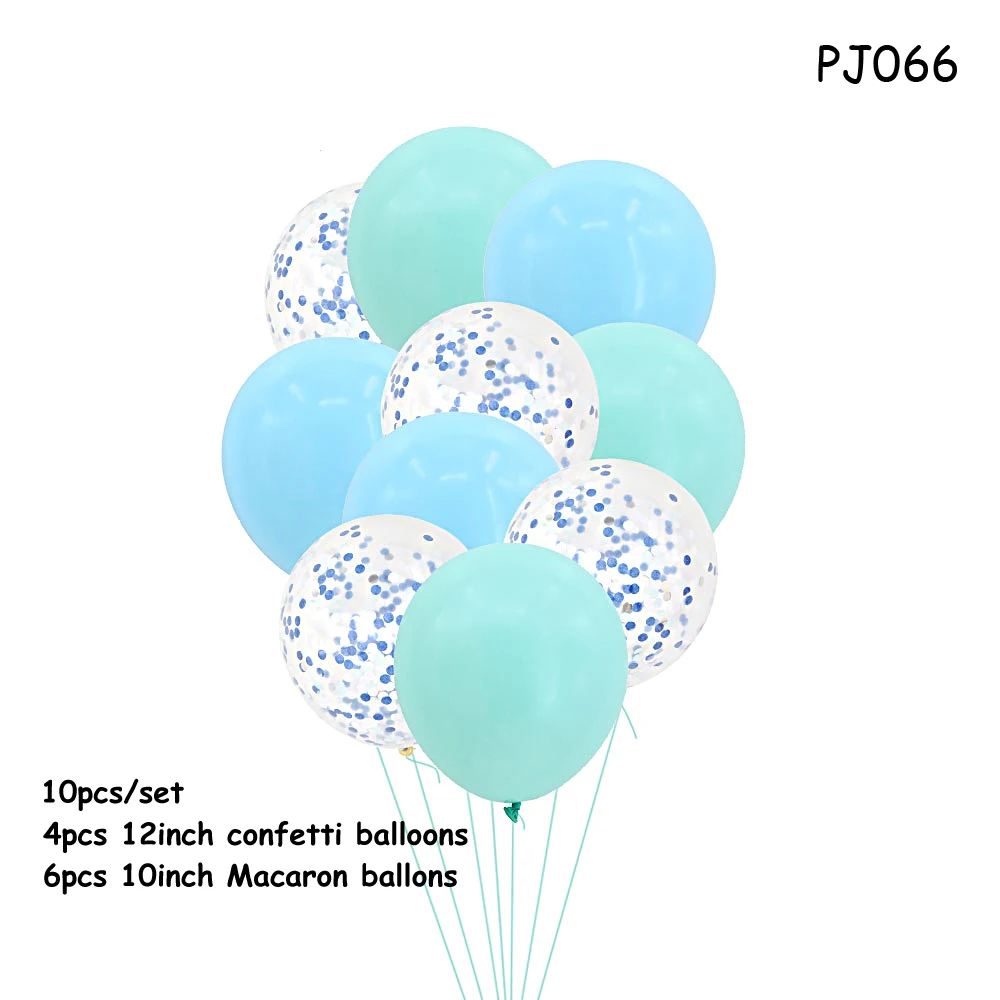 PJ066 balloon Первый день рождения мальчик воздушные шары День рождения украшения Дети конфетти синие шары ребенок душ мальчик papr гирлянда буквы воздушные шары - Цвет: PJ066 balloon