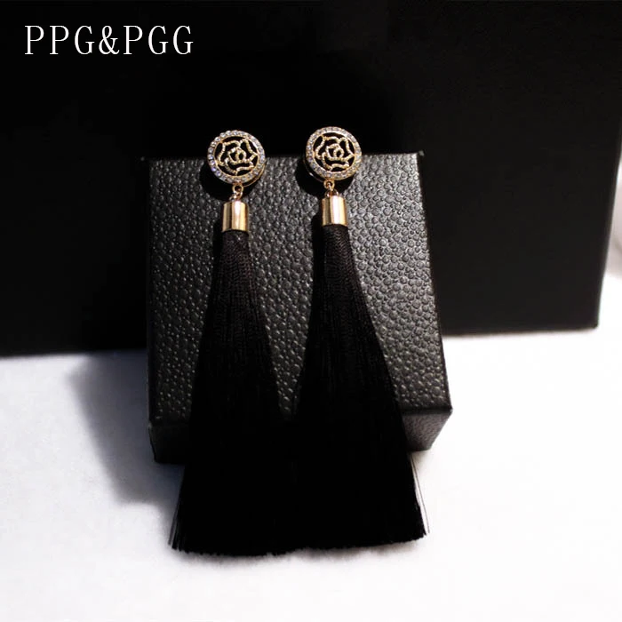 Ppg и pgg новый Этнический стиль с длинной бахромой Серьги для Дамская Мода