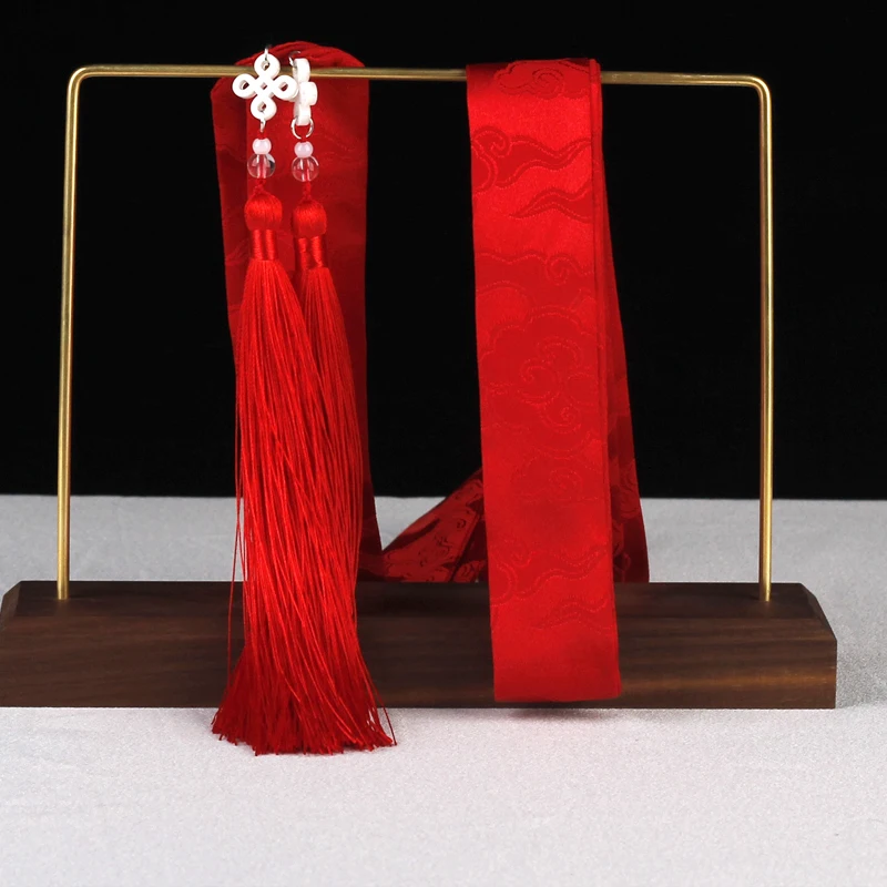 Wei red no envy Повязка для волос hanfu головной убор anciension ласточкин хвост Супер девочка сказочный костюм аксессуары шоу лента для волос завязанная веревка - Цвет: Wei red no envy