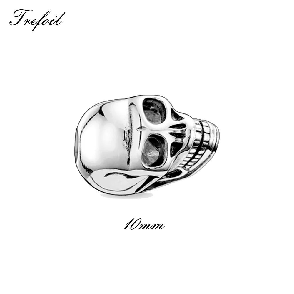 Skull 10mm DIY бусины черепа маори король Лилия, модные 925 пробы серебряные ювелирные изделия панк подарок для женщин мужчин подходят браслеты бусины для бисероплетения - Цвет: Skull 10mm