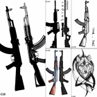 FANRUI сексуальный пистолет AK47 AK, временные татуировки для мужчин, рука, поле сражений, искусство, татуировки, наклейки для женщин и мужчин, поддельные водостойкие татуировки