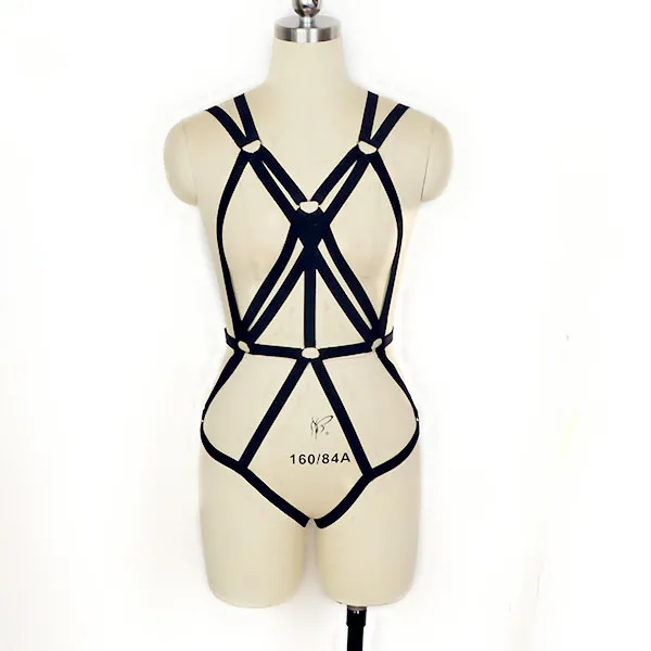 Сексуальная Женская Черная обвязка для тела нижнее белье Корсеты с сексуальными