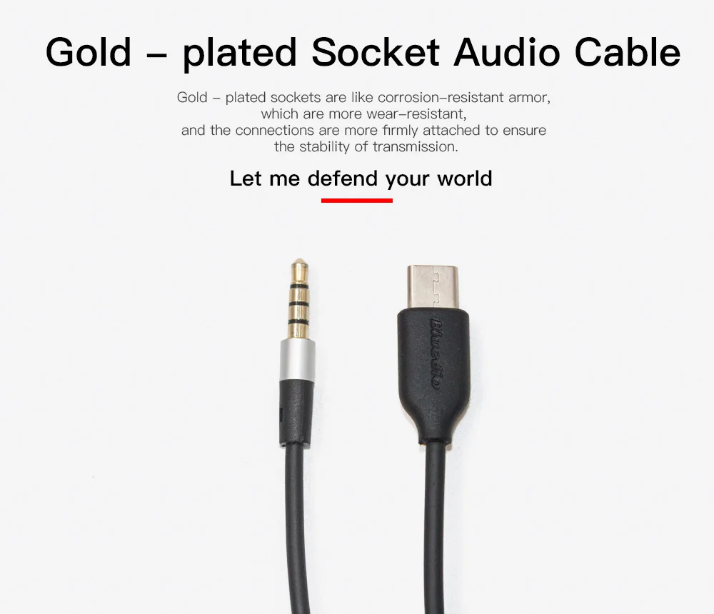 Bluedio 3,5 мм тип-c аудио кабель наушники USB C 3,5 мм AUX с микрофоном для TM TMS T4S T5 T6 T6S V2 наушники