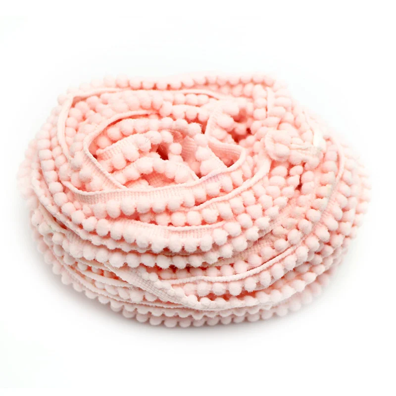 Shell pink 5y Savica 5 ярдов/партия мм Multi цвет Pom отделка бальная оплетка кружево бахрома ленты Ткань DIY Вышивание ручной работы ремесла аксессуар LX241 - Цвет: Shell pink 5y