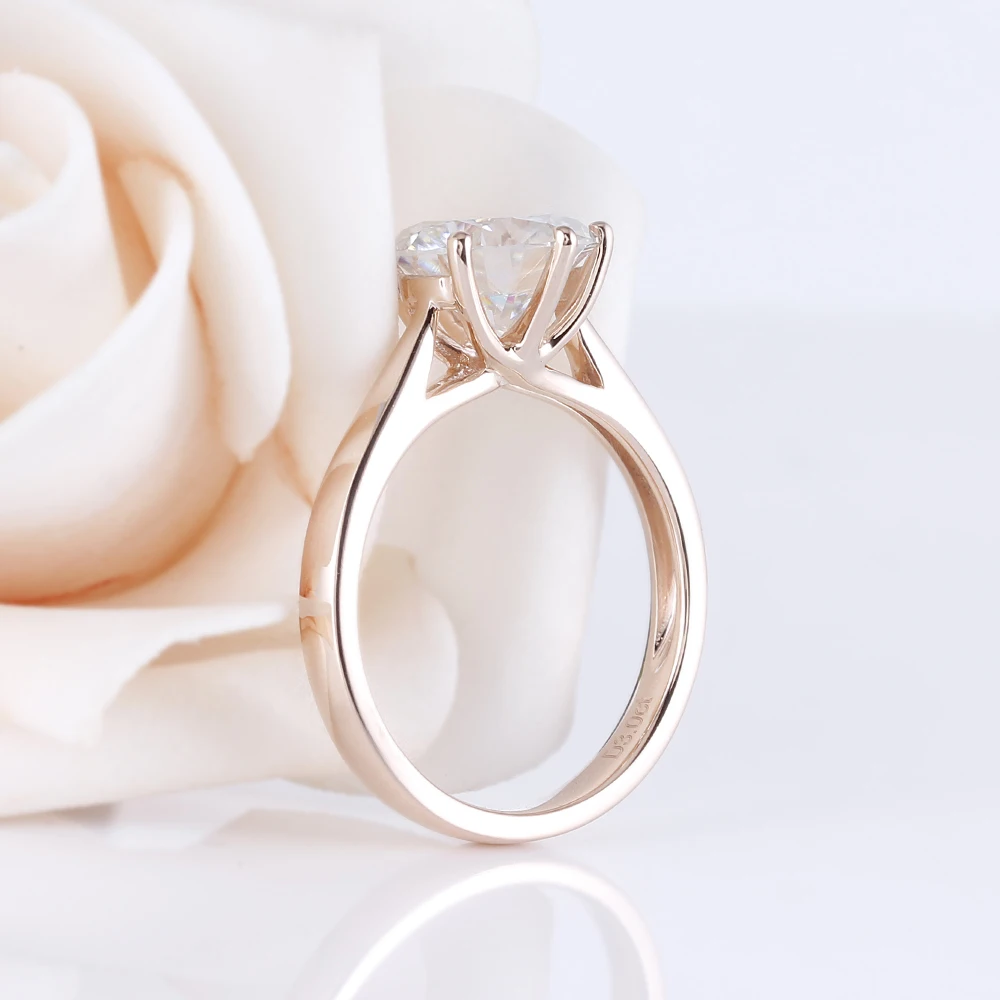 Классическое розовое золото 10 к 3ct 3 карат 9 мм цвет GH муассансант солитер