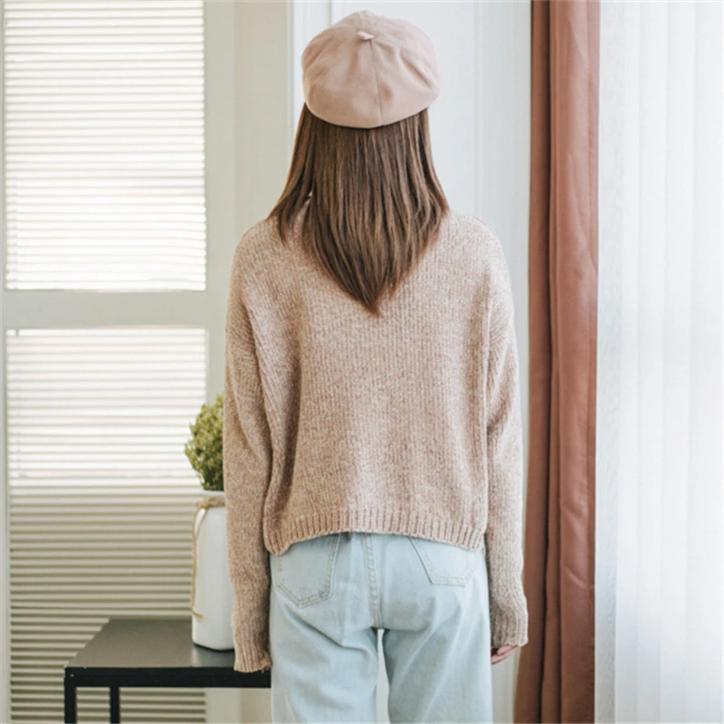 Модный женский супер мягкий свитер из синели Осень-зима 2017 корейский стиль новый