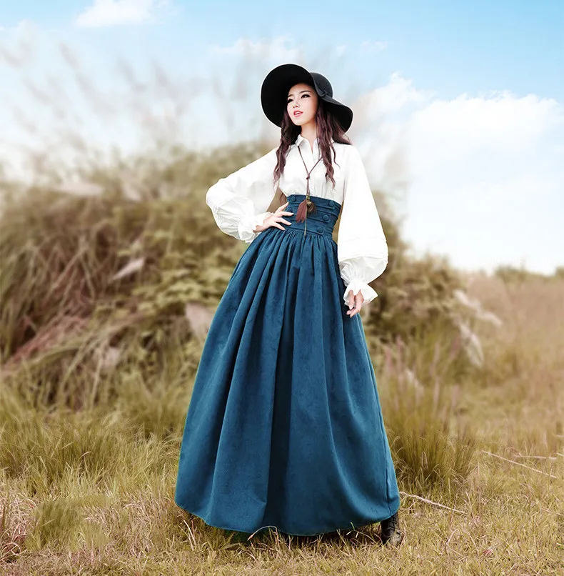 Женская винтажная юбка макси BOSHOW элегантная длинная из флока и замши с высокой