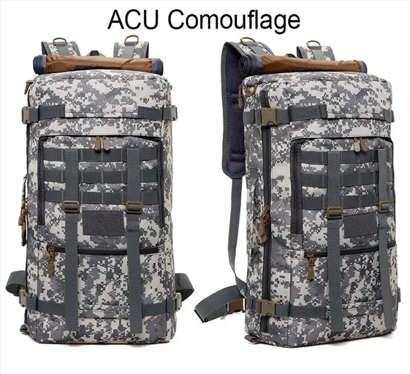 ACU camouflage 50L военный тактический рюкзак Кемпинг рюкзак для туризма альпинистская сумка треккинг Альпинизм Ouutdoor Спортивная армейская сумка - Цвет: ACU camouflage