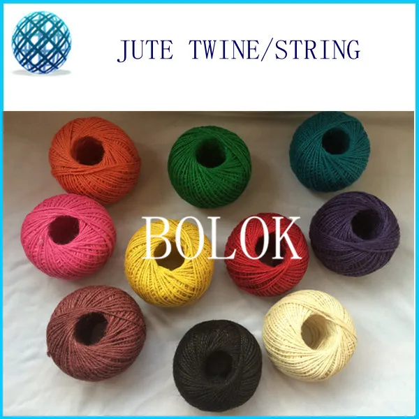 JuteTwine из натурального волокна 50 шт. однотонные джутовые 10 цветов желтый темно