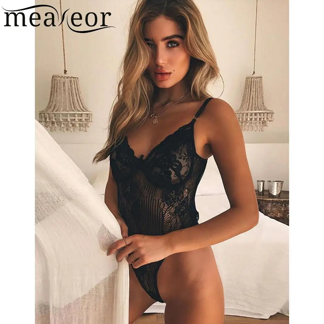Meaneor кружево Для женщин сексуальная Пижамный комбинезон Ночная рубашка