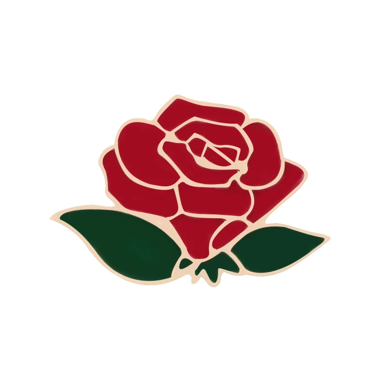 Rose Девушки брошка Мультфильм клубника вишня эмаль булавки Мода гриб Роза фрукты Кнопка значок для женщин куртки нагрудные булавки ювелирные изделия - Окраска металла: Rose