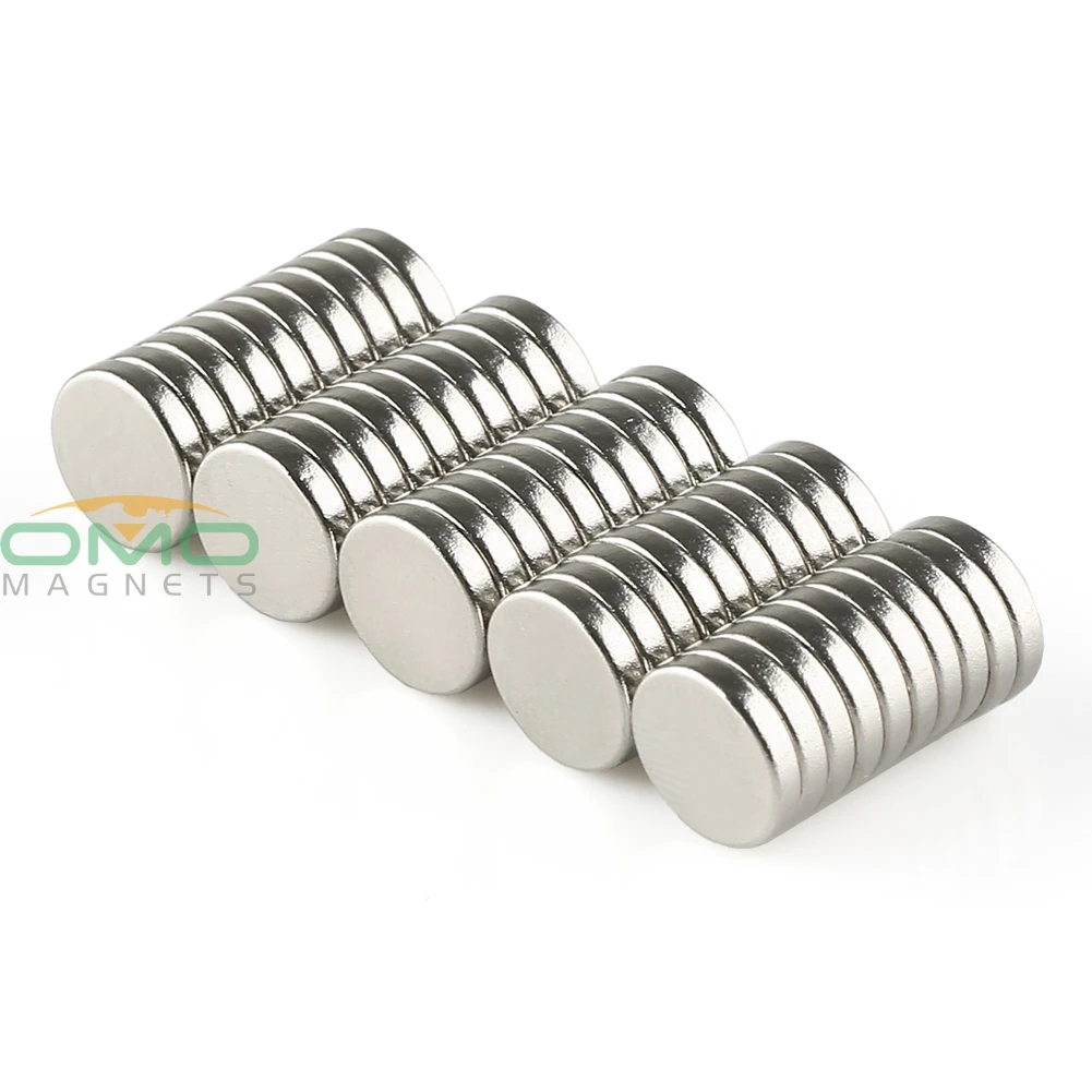 OMO Magnetics 50 шт. N50 диаметр 9 мм x 2 толстый диск редкоземельные неодимовые магниты
