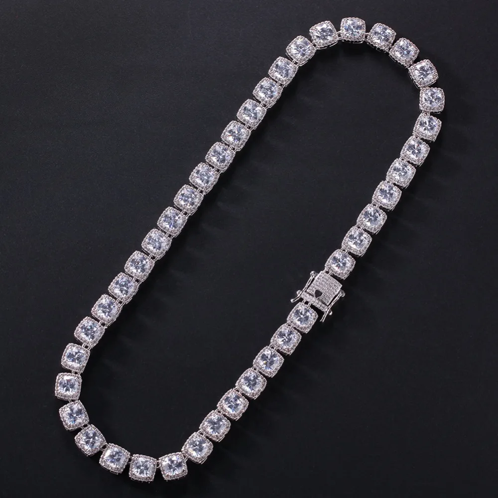10 мм широкий хип хоп Bling Iced Out AAA CZ камень теннисная цепочка Набор браслетов и ожерелье кубического циркония Чокеры мужские цепочки