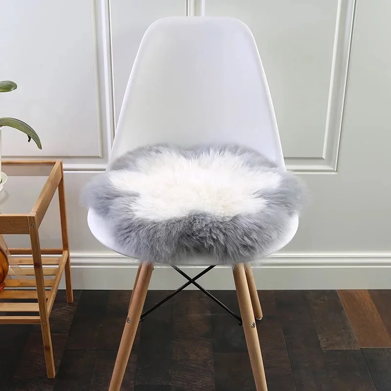 MUZZI 100% real Sheepskin Chair Cover Seat Pad Soft Carpet H